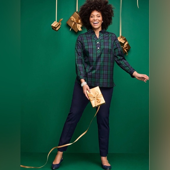 NWT Talbots High Rise Chatham Ankle Pants Slim Leg Stretch Indigo Blue Size 10 - Picture 3 of 7